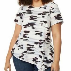 NWT REBEL Wilson ink brush short sleeve top plus size 2X